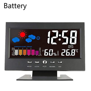 LCD Digital Thermometer Hygrometer Large Screen  Calendar Clock Weather Station Desk Clock Temperature Humidity Meter