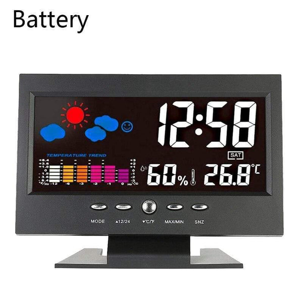 LCD Digital Thermometer Hygrometer Large Screen  Calendar Clock Weather Station Desk Clock Temperature Humidity Meter