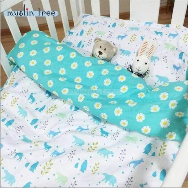 Planet Gates NO4 3 Pcs 100%Cotton Crib Bed Linen Kit Cartoon Baby Bedding Set Includes Pillowcase Bed Sheet Duvet Cover Without Filler