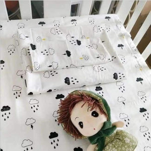 Planet Gates NO7 3 Pcs 100%Cotton Crib Bed Linen Kit Cartoon Baby Bedding Set Includes Pillowcase Bed Sheet Duvet Cover Without Filler