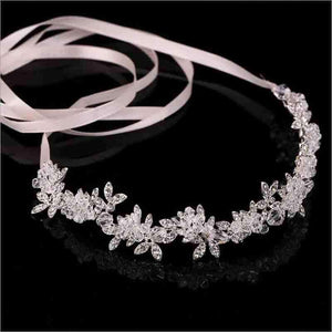Planet Gates Noble Crystal Rhinestone Bridal Headpieces Satin Ribbon Wedding Hair Accessories for Brides Tiaras Crowns Headbands