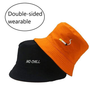 Planet Gates NoChill / M(56-58CM) Double Sided Wear Dense Embroidery Backwoods Panama Bucket Hat Men Women Outdoors Street Beach Fisherman Caps Harajuku Style YC2