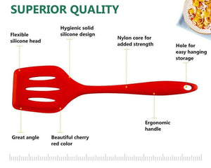 Non-stick Silicone Kitchen Utensils Set Red Turner Whisk Spatula Food Brush Heat Resistant Kitchen Gadgets Cooking Tools Set
