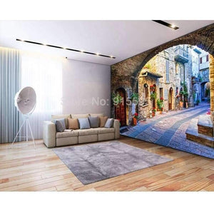 Planet Gates Non-woven Wallpaper Custom Photo Wall Paper Mural 3D Italian Town Street View European Landscape Wall Covering Papel De Parede