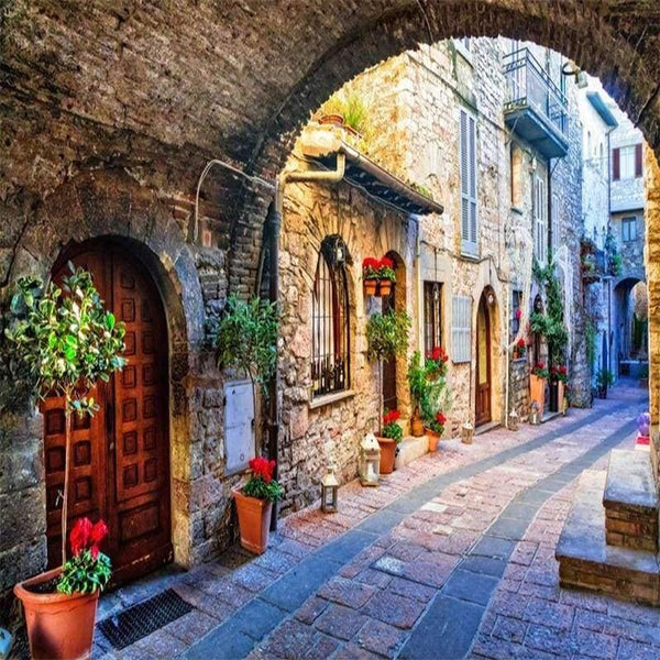 Planet Gates Non-woven Wallpaper Custom Photo Wall Paper Mural 3D Italian Town Street View European Landscape Wall Covering Papel De Parede