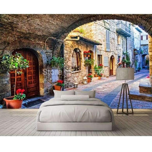 Planet Gates Non-woven Wallpaper Custom Photo Wall Paper Mural 3D Italian Town Street View European Landscape Wall Covering Papel De Parede