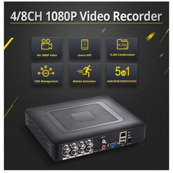 Planet Gates None / EU Plug / NTSC Security Camera System 4 Channel DVR 1080N AHD Home Surveillance System 4 HD 720P Night vision 2000TVL Waterproof Camera