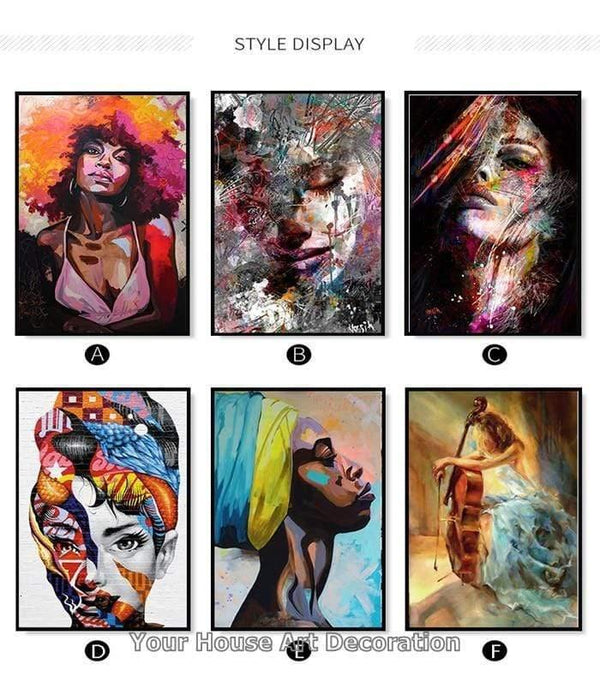 Nordic Canvas Painting Fashion Sex Figure Picture Wall Art Home Decor Poster Living Room Girl Bedroom Abstract Art Oil Painting