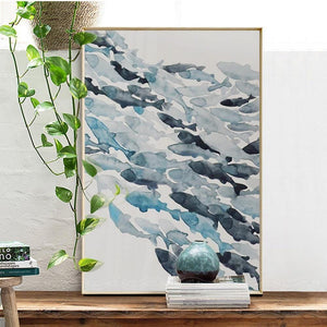 Planet Gates Nordic Simple Abstract Fish Group Posters and Prints Wall Art Print Canvas Painting Decorative Picture for Living Room Minimalis