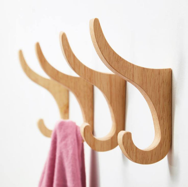 Nordic Style David's Deer Solid Rubber Wood Clothes Hook Keys holder Cupboard Handle Door Pull Handles Entryway Wood Hook
