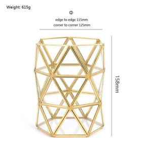 Planet Gates Nordic Style gold Pen Holder Brass Geometric Desk Multi-function Desk Storage Box Stationary Accessory Organizer H0170