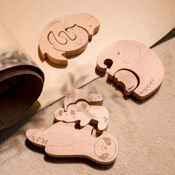 Planet Gates Nordic Style Wooden Blocks Baby Montessori Educational Toys for Children Creative Animal Jigsaw Stacking Toys Constructor Blocks