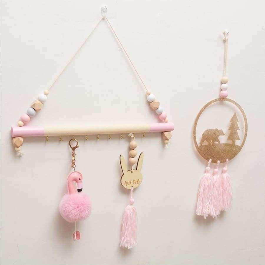 Planet Gates Nordic Style Wooden Hanging Wall Shelf DIY Wood Beads Storage Shelf Organization Shelf Kids Room Wall Home Decor