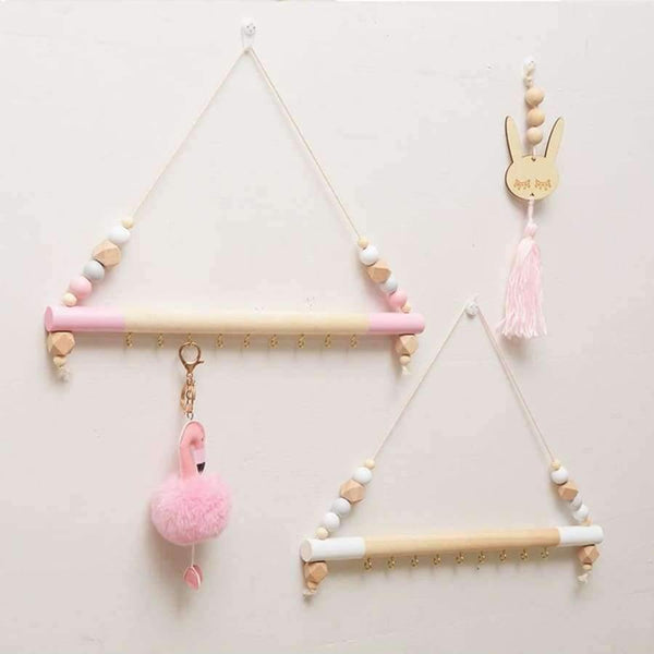 Planet Gates Nordic Style Wooden Hanging Wall Shelf DIY Wood Beads Storage Shelf Organization Shelf Kids Room Wall Home Decor
