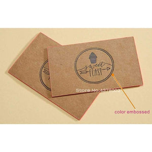 Planet Gates normal print Color edge cards Gold foil kraft paper business card kraft paper debossed card printing  kraft paper 600gsm