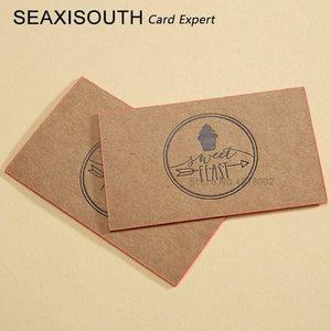 Planet Gates normal print Color edge cards Gold foil kraft paper business card kraft paper debossed card printing  kraft paper 600gsm