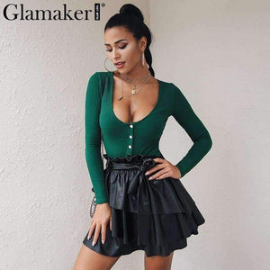 Planet Gates nude / S Knitted sexy bodycon bodysuit Women jumpsuit romper button fitness short Holiday long sleeve winter slim bodysuit 2018