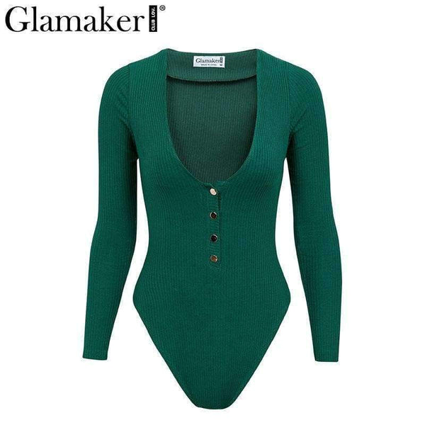Planet Gates nude / S Knitted sexy bodycon bodysuit Women jumpsuit romper button fitness short Holiday long sleeve winter slim bodysuit 2018