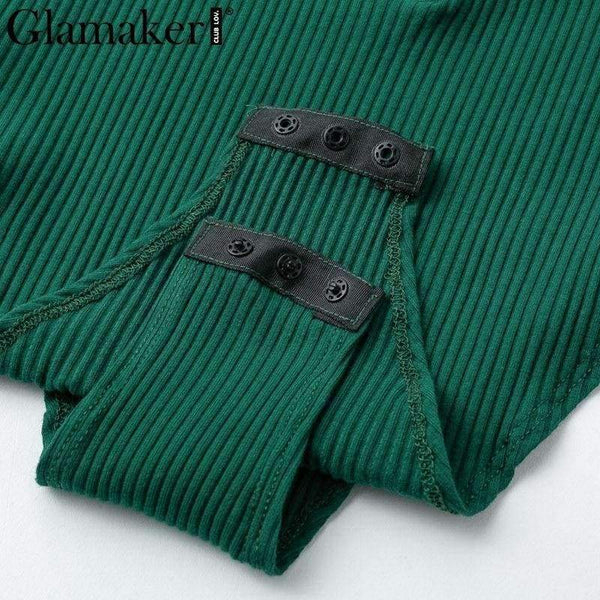 Planet Gates nude / S Knitted sexy bodycon bodysuit Women jumpsuit romper button fitness short Holiday long sleeve winter slim bodysuit 2018