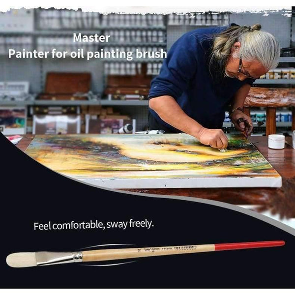 Planet Gates number 1 Master Bristle Nail Round Oil Painting Brush Solid Wood Pole Artist Oil Acrylic Paint Brushes  Art Supplies 7110FR