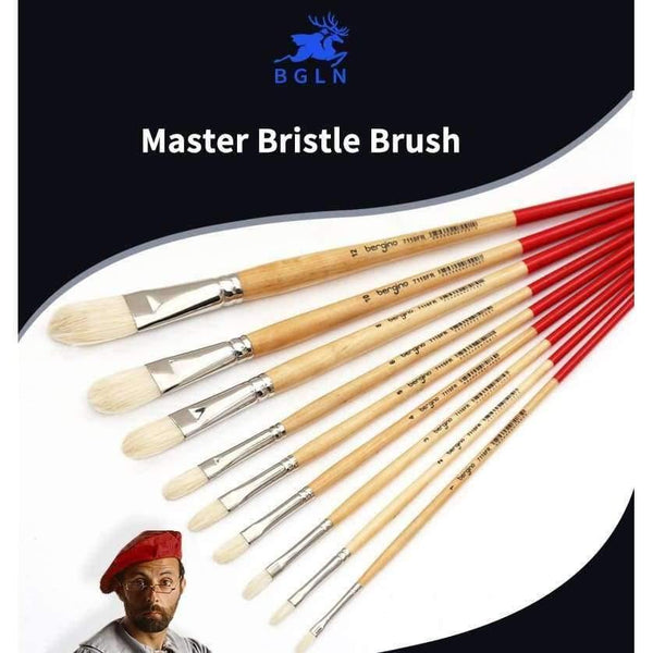 Planet Gates number 1 Master Bristle Nail Round Oil Painting Brush Solid Wood Pole Artist Oil Acrylic Paint Brushes  Art Supplies 7110FR