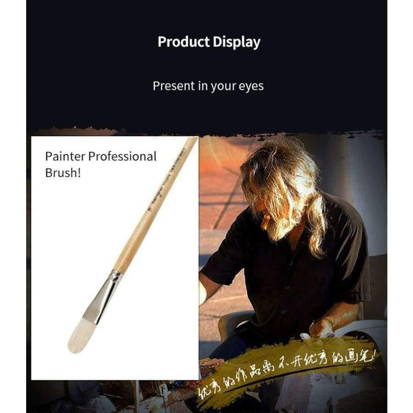 Planet Gates number 1 Master Bristle Nail Round Oil Painting Brush Solid Wood Pole Artist Oil Acrylic Paint Brushes  Art Supplies 7110FR