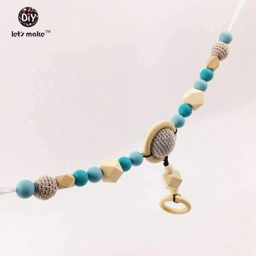 Planet Gates number 2 Pram Clip Pram String Silicone Beads Wooden Beads Baby Teether Toy Stroller Chain  Infant Toy Wooden Rattle Baby Toys