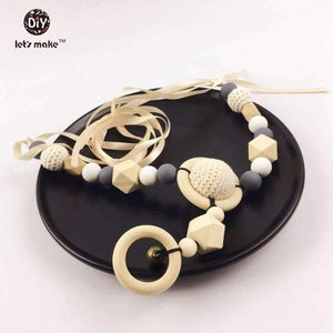 Planet Gates number 2 Pram Clip Pram String Silicone Beads Wooden Beads Baby Teether Toy Stroller Chain  Infant Toy Wooden Rattle Baby Toys