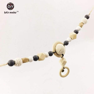 Planet Gates number 2 Pram Clip Pram String Silicone Beads Wooden Beads Baby Teether Toy Stroller Chain  Infant Toy Wooden Rattle Baby Toys