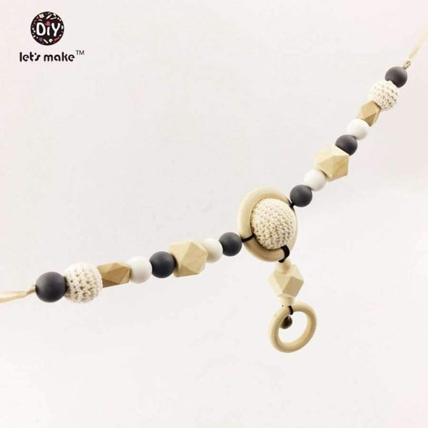 Planet Gates number 2 Pram Clip Pram String Silicone Beads Wooden Beads Baby Teether Toy Stroller Chain  Infant Toy Wooden Rattle Baby Toys