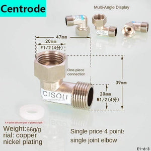 1/2IN Copper Tee Elbow Outer And Inner Wire Joint Double Inner Wire Direct Outer Tooth Four-way Gas Solar Water Pipe Fittings