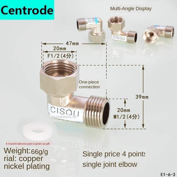 1/2IN Copper Tee Elbow Outer And Inner Wire Joint Double Inner Wire Direct Outer Tooth Four-way Gas Solar Water Pipe Fittings