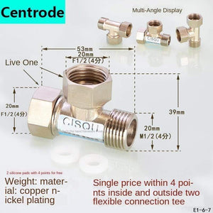 1/2IN Copper Tee Elbow Outer And Inner Wire Joint Double Inner Wire Direct Outer Tooth Four-way Gas Solar Water Pipe Fittings