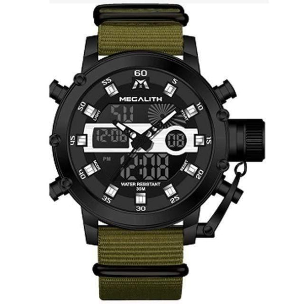 Planet Gates nylonblack Men's LED Sport Quartz Watch Men Multifunction Waterproof Date Luminous Wrist Watches Men Clock Horloges Mannen