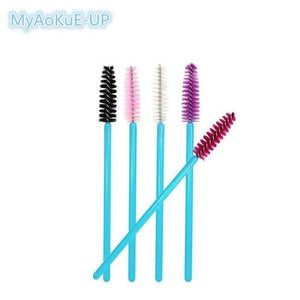 Planet Gates nylonblue mix4colors 200pcs Blue Handle Pink Brushes Top Quality Nylon Disposable Mascara Wands Lashes Makeup Brushes Eyelash Extension