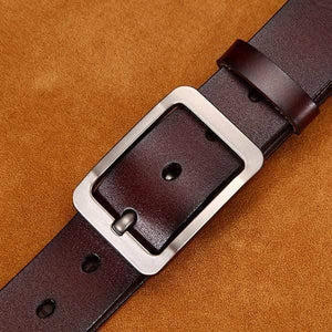 Men's Belt Leather Belt Men  Pin Buckle Cow Genuine Leather Belts For Men 130cm High Quality Mens Belt Cinturones Hombre