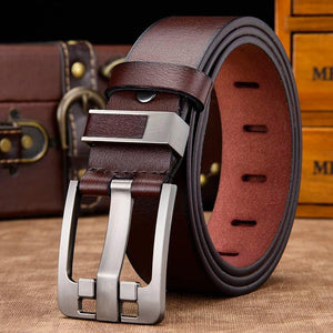 Belt Male Leather Belt Men Genuine Leather Strap Luxury Pin Buckle Casual Men Belt Ancy Vintage Jeans High Quality