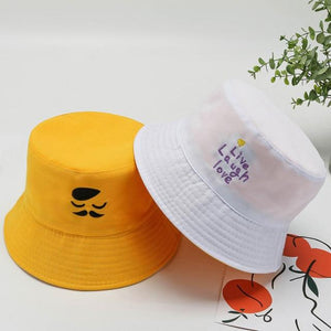 Planet Gates O / Adult(56-58cm) Summer Hats for Women Bob Two-side Unisex Embroidery Bucket Hat Fishing Outdoor Cap Men Sunscreen Hats Fisherman Chapeau Femme