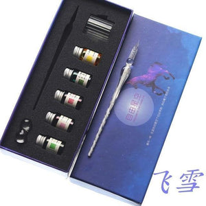 Planet Gates O Rainbow Glass Pen Dip pen Gift Set Starry sky Color ink Pen Creative Writing Tools Pluma Estilografica