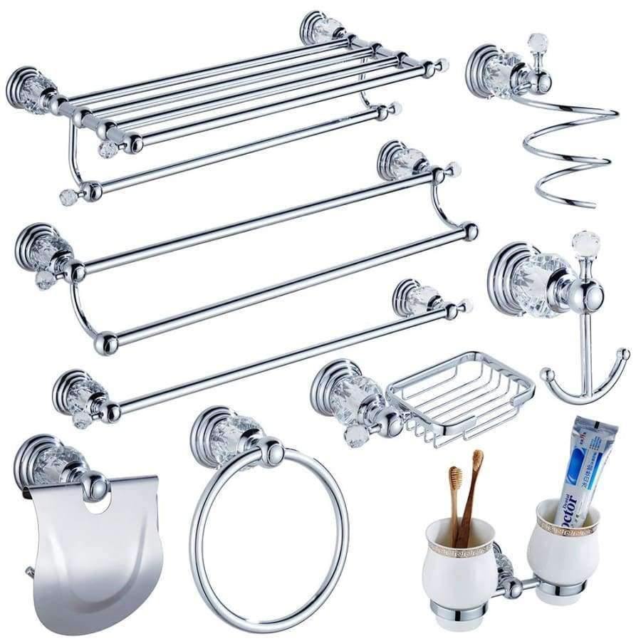 Planet Gates O Silver Bathroom Accessories Set Chrome Polished Brass Bath Hardware Set Wall Mounted Bathroom Products TS1102