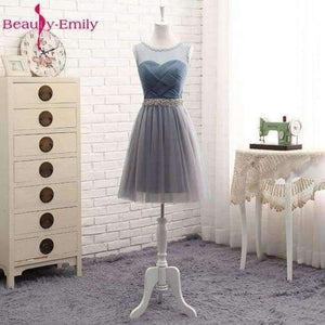 Planet Gates O3 / 2 Beauty Emily High Quality Tulle Long Short Bridesmaid Dresses 2018 Formal A-line Vintage Party Prom Dresses Off the Shoulder