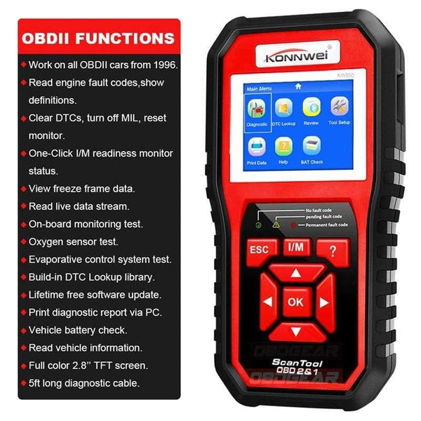 Planet Gates OBD 2 Auto scanner OBD2 Scanner KONNWEI KW850 Full ODB2 Scanner Supports Multi-languages ODB 2 Auto Diagnostic Scanner