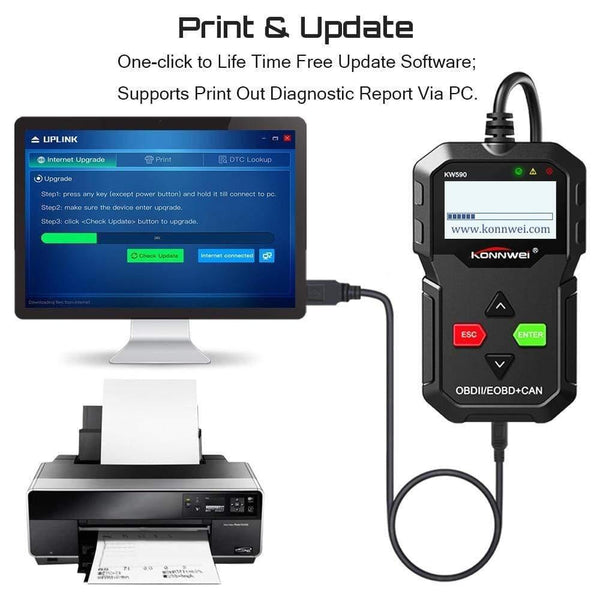 Planet Gates OBD Diagnostic Tool KONNWEI KW590 Car Code Reader automotive OBD2 Scanner Support Multi-Brands Cars&languages Free Shipping