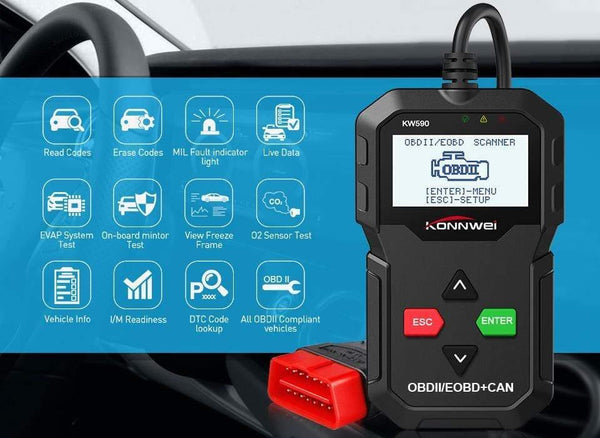 Planet Gates OBD Diagnostic Tool KONNWEI KW590 Car Code Reader automotive OBD2 Scanner Support Multi-Brands Cars&languages Free Shipping