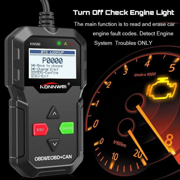 Planet Gates OBD Diagnostic Tool KONNWEI KW590 Car Code Reader automotive OBD2 Scanner Support Multi-Brands Cars&languages Free Shipping