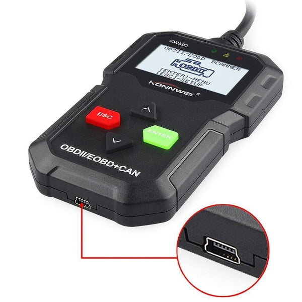 Planet Gates OBD Diagnostic Tool KONNWEI KW590 Car Code Reader automotive OBD2 Scanner Support Multi-Brands Cars&languages Free Shipping