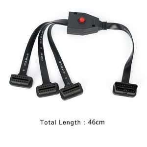 Planet Gates OBD II OBD2 16 Pin Splitter Extension Male to Female Extension Cable Adapter Diagnostic Tool Connector with Power Switch