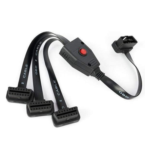 Planet Gates OBD II OBD2 16 Pin Splitter Extension Male to Female Extension Cable Adapter Diagnostic Tool Connector with Power Switch