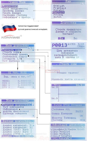Planet Gates OBD2 Scanner Car Diagnostic Scanner KONNWEI KW590 OBD 2  Auto Diagnostics Tool Better ELM327 ODB2 Auto Diagnositic Scanner