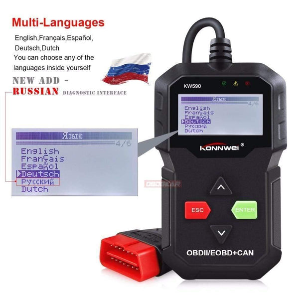 Planet Gates OBD2 Scanner Car Diagnostic Scanner KONNWEI KW590 OBD 2  Auto Diagnostics Tool Better ELM327 ODB2 Auto Diagnositic Scanner